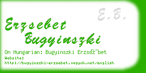 erzsebet bugyinszki business card